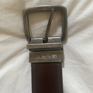 JOE'S Reversible Leather Belt with Silver Buckle